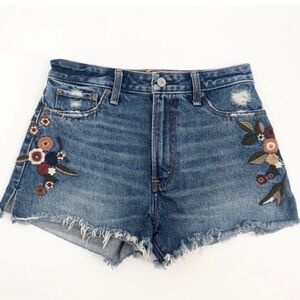Abercrombie & Fitch ANNIE High Rise‎ Shorts Floral Embroidered Size 24